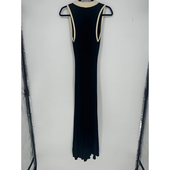Sandro Gabriella Two Tone Rib Knit Maxi Dress - Picture 7 of 7